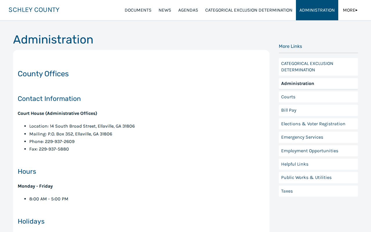 Schley County criminal records courthouse administration contact
