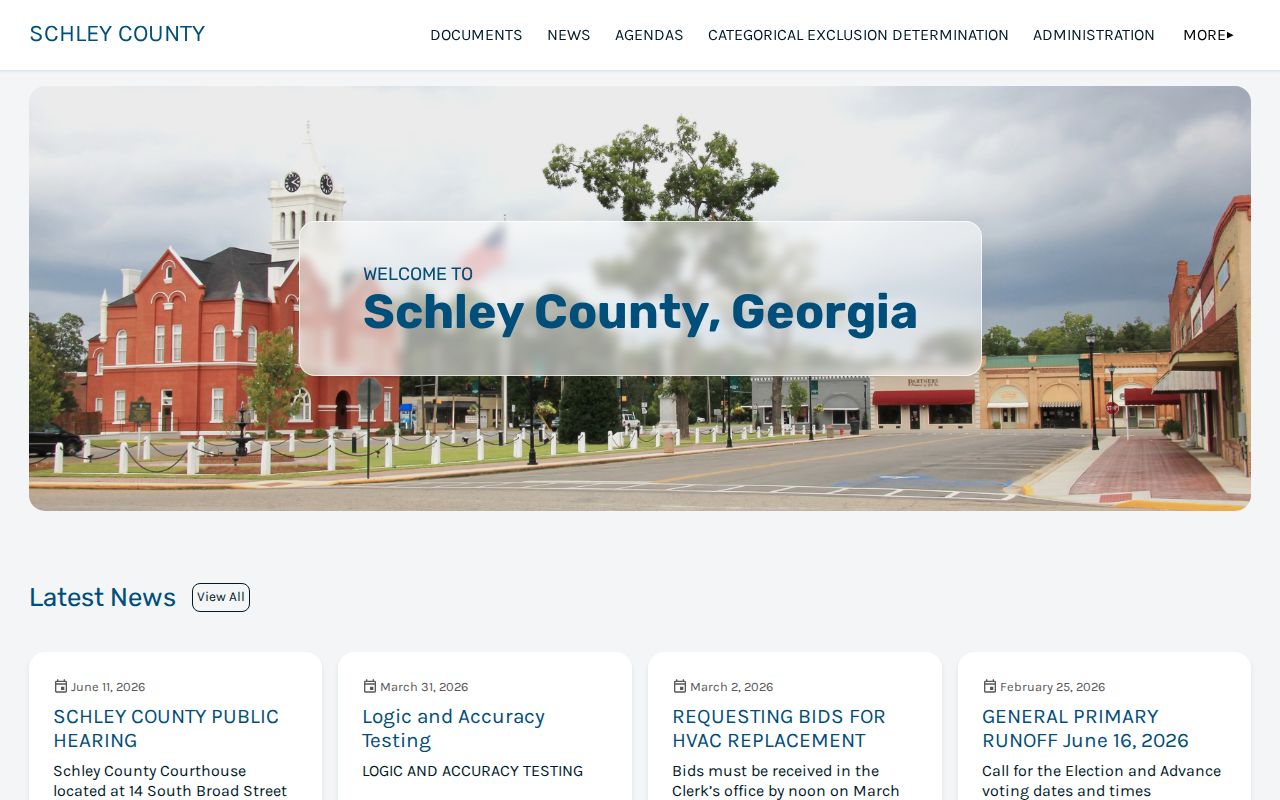 Schley County criminal records official county homepage